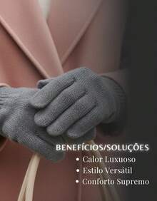 Unisex Thick Wool Glove Autumn Winter High Quality - Gris - Ver 4