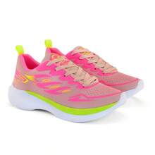 Women's Modern Lightweight Comfortable Athletic Shoes For Walking And Training - Hoa hồng/Chanh - Xem 4
