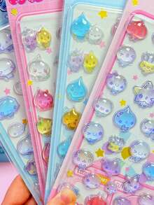 Pegatinas de artesanía DIY con diseños de gotas de agua 3D y dibujos animados lindos para niños - Multicolor - Ver 9