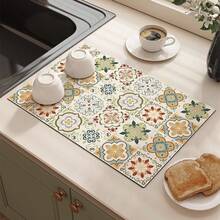 1 miếng lót cốc cà phê, thích hợp cho mặt bàn bếp, quầy cà phê, thảm lau chén, tương thích với máy pha cà phê, ấm pha cà phê, máy pha espresso. - Màu xanh chanh - Xem 19