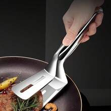 1个不锈钢多功能煎炸夹，适用于牛排、鱼、肉和面条 - 烧烤和烘焙的理想之选 - 易于使用且经久耐用 - 彩色 - 查看 1