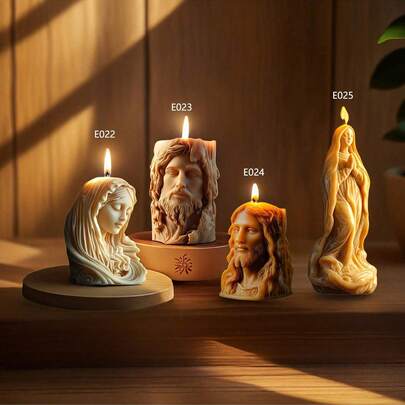 Religious Icon Series Silicone Mold DIY 3D Religious Candle Portrait Relief Handmade Scented Candle