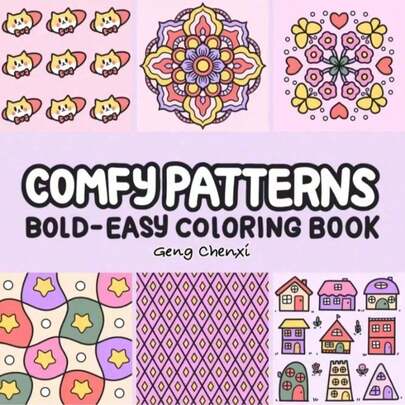 1Pc (88pages/235g) Comfy Patterns: Coloring Book For Adults And Students And Teens, Bold And Easy, Simple And Big Designs For Relaxation Featuring Lovely Cozy Pattern And Mandala (Bold & Easy Coloring) Back-To-School Season