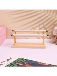 1/2/3层珠宝展示架，带可拆卸金属框架和木质底座 - 多功能戒指、手表配件收纳架，适用于家居装饰、梳妆台，耐用储物盒，珠宝塔，优雅金色饰面 - 戒指展示架 - 查看 9