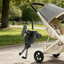 RibasuBB Adjustable Baby Stroller Board With Removable Seat, 2-In-1 Design For Kids 3-7 Years, 360° Rotating Wheels, Fits Most Strollers, Maximum 55lbs Capacity - Negro - Ver 11