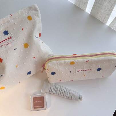 新款ins风夏季糖果豆帆布铅笔盒，大容量背包，清新手提包，大学生书包