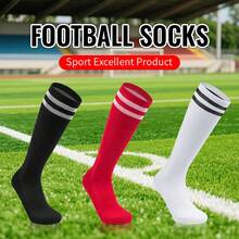 1 Pair Breathable Football/Soccer Socks, Suitable For Men, Women And Teenagers, Ideal For Beginner Running, Training, American Football, Field Hockey And Other Sports, Providing Ventilation, Odor-Resistant And Moisture-Wicking Features - White - View 2
