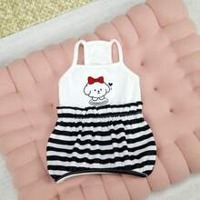 Pet Clothes, Dog Apparel, Cat 4-Leg Outfit, Spring/Summer New Arrival, 4-Leg Casual Jumpsuit, Cartoon Striped Suspender Pants - Black - View 13