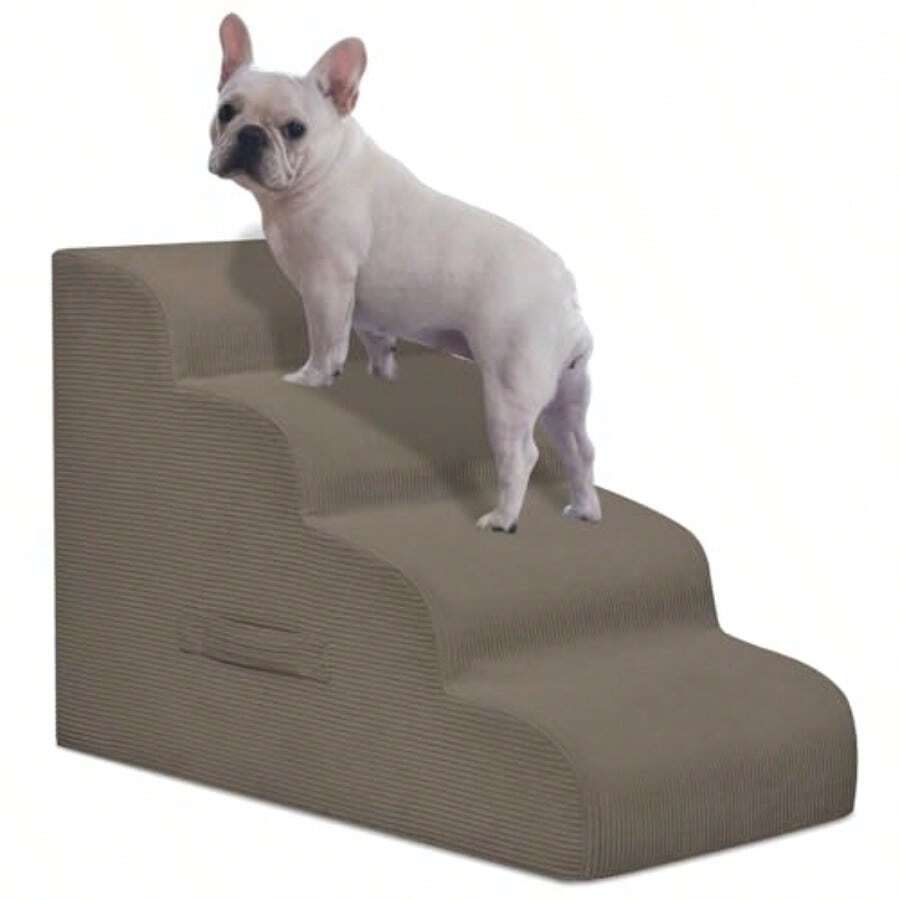 Mesa - Escaleras de perro de limón para perros pequeños rampa de 4 pasos y escaleras para camas altas y sofá escaleras antideslizantes para mascotas extraíbles y fácil de limpiar color café claro - Marrn Claro - Ver 1