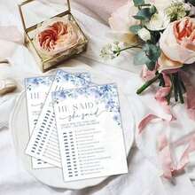 He Said She Said Bridal Shower Game - Blue Floral - 30 Pcs Double-Sided Fill-In Wedding Game Cards For Newlyweds, Engagement Party Activities & Decorations -A02 - 均碼 - 查看 4