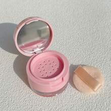 5g Mini Portable Powder Compact With Mirror, Powder Puff, Sifter And Sponge Holder - Compact Powder Container For Loose Powder, Makeup Tools, Travel, Home, Fashionable Round Design - Multicolor - View 5