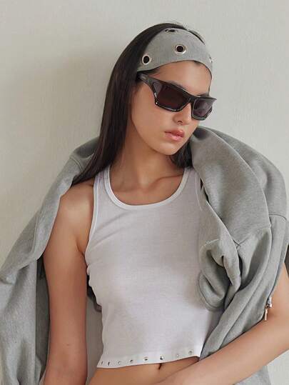 1pc Fashion Punk Headband, Gothic Style Soft Non-Slip Elastic Hollow Out Beach/Holiday Headband, Elastic Yoga Sports Headband, Versatile For Daily Wear, Suitable For Multiple Occasions