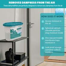 Crystals 10PCS Dehumidifier Moisture Absorber Damp Trap – Mould & Mildew Remover For Home, Wardrobe, Bathroom, Van & Car – Disposable Humidity Control Containers - Light Grey - View 8