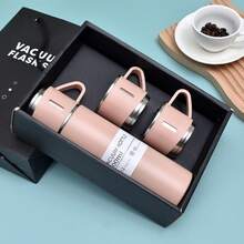 YEIUIEFI 4 Pieces Per Set,Including 3 Small Cups And 1 Water Cup, Insulated Cup Set,304 Stainless Steel Bottle 16.9oz, Perfect For Hot And Cold Drinks, Perfect For Business And School Three Lid Portable Fashion Spot Business Event Gift Set Stainless Steel Cup - Pink - View 2