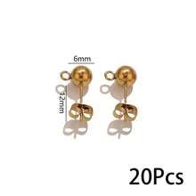 20pcs Stainless Steel 4 5 6 8mm Round Ball Stud Earring Loop Hooks Posts Earrings Back For DIY Jewelry Making Supplies Wholesale - Earrings - View 23
