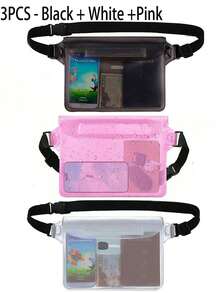 2件装防水腰包,大容量防水手机袋,夏季户外运动防水包,三重密封防水腰包,户外运动沙滩手机保护套,游泳潜水保护套,返校必备,防水包,沙滩包,沙滩配件,适用于划船、游泳、浮潜、皮划艇、海滩、水上乐园等场合,可用作手机壳和钱包,适合度假、泳池活动 - 彩色 - 查看 31