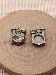 10个16x14x4毫米鼓形吊坠，适用于DIY珠宝制作，如项链、钥匙扣、手机链、手链等，手工工艺品制作配件 - 架子鼓 - 查看 3