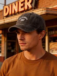 Mũ lưỡi trai nam - Thêu logo California 1987, mũ mềm kiểu "Dad Hat", vừa vặn với mọi khuôn mặt, phong cách retro thường ngày. - A - Xem 12