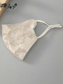 1pc Women's 3D Relief Peony Flower Fashion Mask, High-End Fashion Windproof Breathable, Adjustable Ear Loops, 3D Windproof Design, Suitable For Spring And Autumn Seasons - Multicolor - View 3