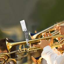 1个单簧管乐谱夹，乐谱夹，夹式乐谱夹，单簧管乐谱夹，适用于初学者和行进乐队练习 - 銀色 - 查看 3