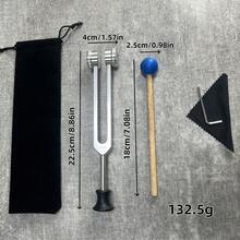 1件套铝制音叉套装 - 多功能瑜伽放松工具，包含一个可敲击发出标准音量声音的小槌，提供多种频率音叉可选 - 彩色 - 查看 5