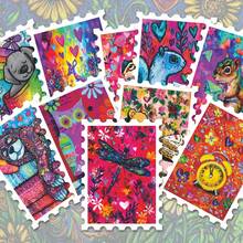 36pcs Bold Color Graffiti Healing Sticker Pack | Soft Vinyl Stickers With Vibrant Pop Art And Dreamy Designs | Suitable For Laptops, Water Bottles And Gifts | Perfect For Art Lovers And Creative Atmosphere Enthusiasts - Rectangle - View 3