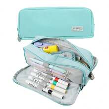 Minimalist High-Quality New Middle School Student Large Capacity Stationery Pencil Case, Ins Japanese Style Stationery Box - 1pc Black - View 11