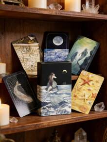 Bộ bài tiên tri Dreaming Waves, 60 lá, tiếng Anh, kích thước khoảng 10.3x6cm, bài bói toán lãng mạn, thích hợp cho các lễ hội, đám cưới, lễ hội âm nhạc, Halloween, Giáng sinh, Ngày Valentine, Ramadan, Lễ Phục sinh, Ngày Cá tháng Tư. - 1 cái - Xem 1