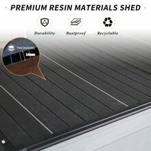 10x7ft Outdoor Resin Garden Shed With Floor And 1 Window Plastic Patio Outdoor Storage Shed With Lockable Door For Garden Tools Bicycles Trash Cans Grey+Black - 灰色+黑色+金屬+塑膠1 - 查看 5