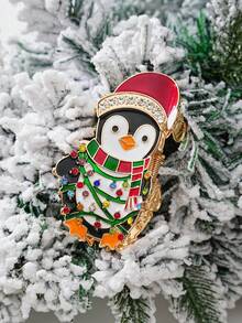 1pcs2026The New European And American Christmas Penguin Hair Clips Are Suitable For Wearing During Festivals, Cute And Sweet Summer Hair Accessories Beach Claw Clips Vacay Hair Claw - Multicolor - View 6