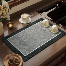 1pc Multi-Purpose Wood Grain Pattern Quick-Dry Mat, Stain-Resistant, Suitable For Various Occasions Like Washing Machine, Coffee Maker, Dining Table - Multicolor - View 3