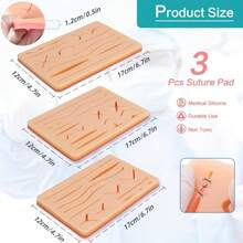 Suture Practice Skin Pad, Surgical Suture Practice Model Suitable For Various Wounds, Silicone Skin Model, Suture Practice Skin Pad Suitable For Suture Practice Of Various Wounds, Silicone Skin Model, Medical Student Training - Multicolor - View 6