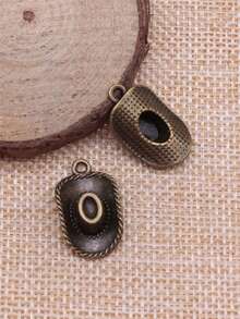 10个23x13毫米3D牛仔帽吊坠，适用于DIY珠宝制作，如项链、钥匙扣、手机链、手链等，手工工艺品制作配件 - 牛仔帽 - 查看 8