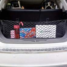 [Stretchable Net Car Trunk] Stretchable Car Trunk Organizer Net With Hooks - Nylon Cargo Storage Pickup Trucks, SUVs & - 黑色 - 查看 4