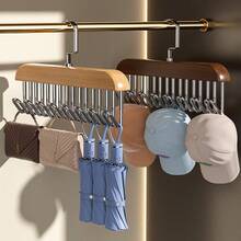 1/2pcs Multi-Function Clothes Hanger, Bra & Camisole Storage Rack, Seamless Drying Rack - Brown - View 3