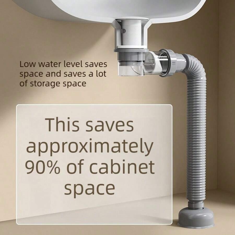 Kit de desagüe de fregadero emergente y abatible para cocina y baño, desagüe universal de lavabo con salida recta y lateral, reemplazo ahorra espacio