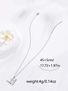 1pc Silver Chain With Cross Pendant Necklace, Women's Accessory, Suitable For Daily Wear, Niche Gift - Silver - View 6
