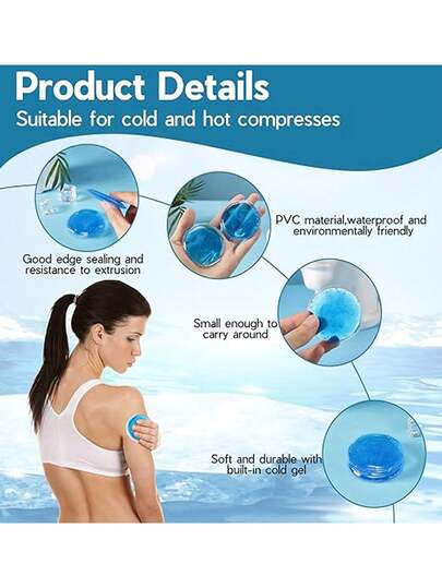 Gel Ice Packs (2/4/12 Packs) Effectively Relieve Pain And Fatigue, Are Reusable, And Can Be Used For Both Hot And Cold Applications, Offering Significant Therapeutic Benefits. These Round Hot And Cold Compresses Are Suitable For Eye Injuries And Body Swelling. These Compact Eye Ice Packs/Eye Masks Are Also Beneficial For Beauty And Skincare.