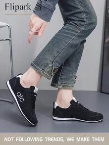 Flipark 1 đôi giày thể thao nữ casual nhẹ, thoáng khí, chất liệu da lộn màu đen trắng, chống trượt, bền chắc, cổ thấp, thích hợp mang hàng ngày (chu vi cổ tay hơi nhỏ) - màu đen - Xem 3