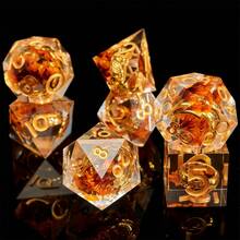 High-End RPG Inspired Sharp-Edged Polyhedral Dice Set, Suitable For Role-Playing Games - Orange - View 7