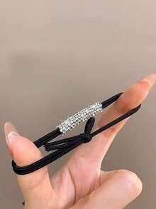 5 piezas/10 piezas Lazos de pelo con diamante de imitación de lujo, scrunchies elegantes, bandas de pelo minimalistas y versátiles de alta elasticidad - Multicolor - Ver 7