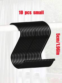 10pcs Stainless Steel S-Shaped Hooks | Multi-Purpose Metal Hooks, Suitable For Kitchen, Bathroom, Clothing - Multicolor - View 10