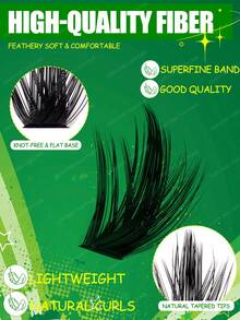 Football Cheerleader DIY Cluster Lashes, C/D Curl Mixed, Dramatic Cat Eye Effect, Natural Eye Enlargement, Manga Lashes, Fluffy & Long, For Game Day Daily Wear & Celebrations - C/D MIX - View 4