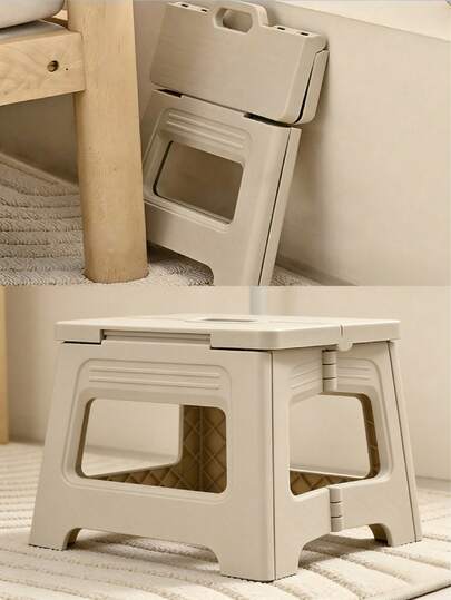 Portable, Lightweight, Adjustable Folding Plastic Stool - Compact Design, Ideal For Outdoor Camping, Travel, Fishing And Home Use, Durable And Sturdy, Modern Minimalist Style, Suitable For Indoor And Outdoor Use.