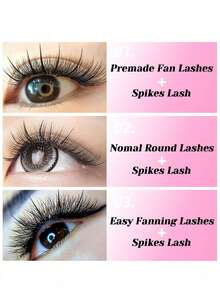 12Lines MASSCAKU Spikes Wispy Eyelashes Extension A Shape Tapered Flat Base Fluffy Eyelash Mix 8-15mm C D Matte Cluster Make Up Tools - View 5