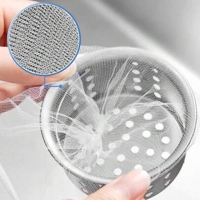 100/200/300pcs Reusable Woven Fabric Drain Catcher Bags, Disposable Fine Mesh Kitchen Sink Strainer Bags For Collecting Food Scraps And Debris, Suitable For Kitchen Drain, Drain Filter Bags, Great For Home Chefs And Dishwashers To Keep Sink Clean And Prevent Clogging, Ideal For Holidays And Parties