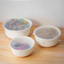 Top Choice 1618-342 Juego de 3 Refractarios Vidrio Opal Jade Blanco Set de Recipientes Almacenadores de Alimentos Contenedores a Prueba de Fugas 3 Tamaños diferentes Con Tapa de Silicón - Blanco - Ver 2