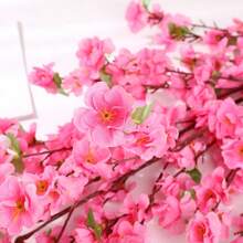 1支仿真樱花，仿真花茎，适用于高花瓶，仿真桃花，仿真梅花，家居室内客厅婚礼装饰，春季家居装饰花卉，美观的房间装饰 - 彩色 - 查看 4
