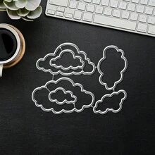 Creative Cloud Dies，DIY剪贴簿相册和压花模板，贺卡制作工具，卡片纸切割工艺品，礼品卡制作模板模切。 - 銀色 - 查看 8