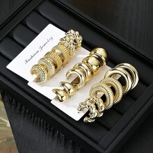 18pcs/Set Minimalist Geometric CCB Earring Set - Gold - View 2